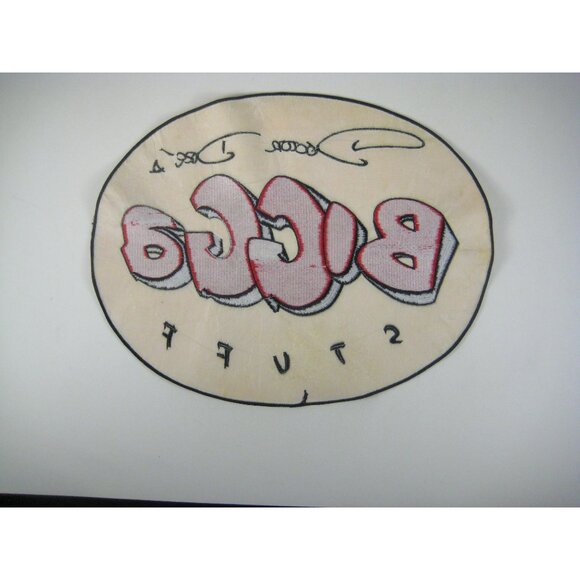 Doctor Dees Bigga Stuff Patch Oval Yellow Red Embroidered Applique Patch - Picture 6 of 6